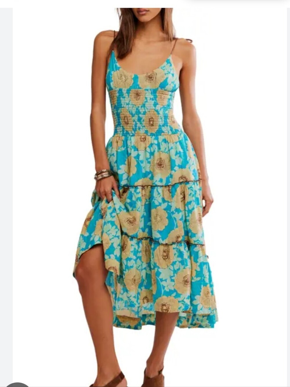 Free People NWT cotton tiered sundress Sz S